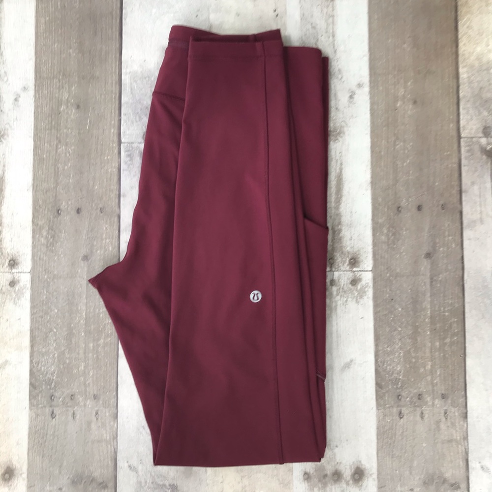 Ankle Length Lululemon burgundy Leggings Size 12